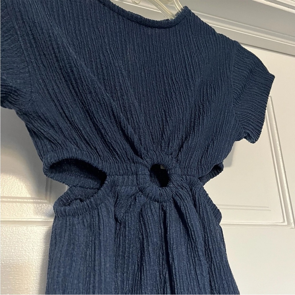 Zara girls size 6 blue cutout lightweight romper jumpsuit spring summer NWT new